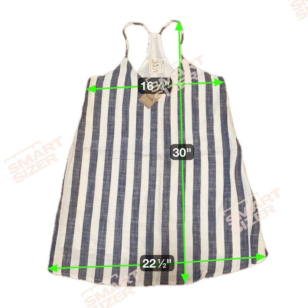 NWT - STYLE RACK Striped Blue & White Linen & Cotton Blend Mini Dress - Sz M - Picture 4 of 8